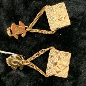 Authentic Chanel Purse Clip-On Earrings